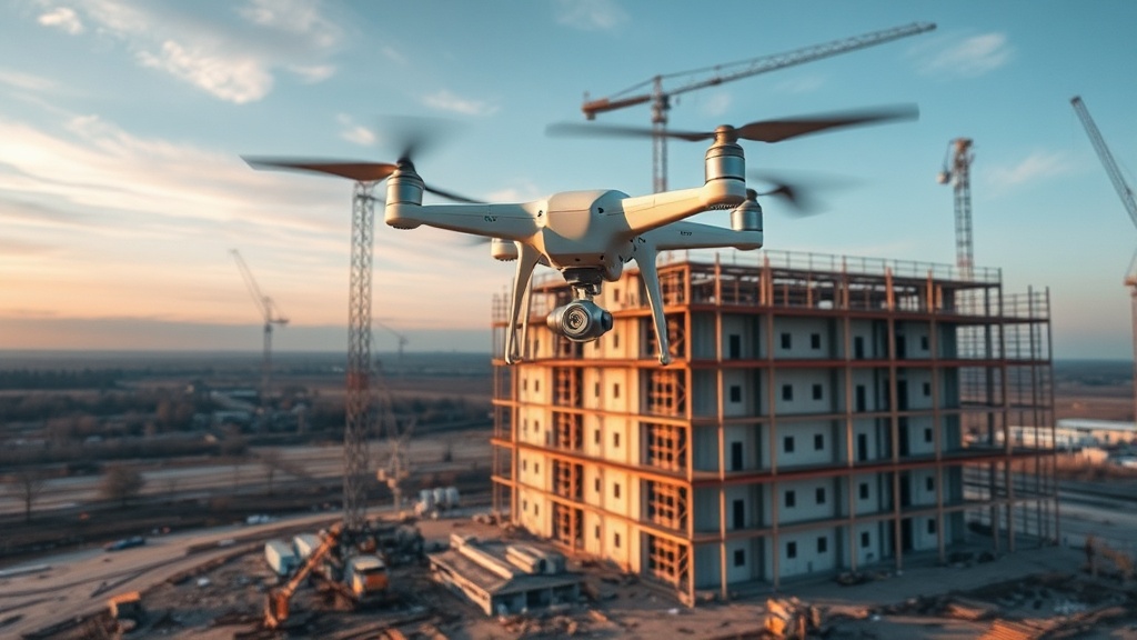 Luftaufnahme eines Kies- und Schotterabbaus mit Drohne, die ein unregelmäßiges Gelände und Vermessungstechnologien wie 3D-Laserscanning zeigt.