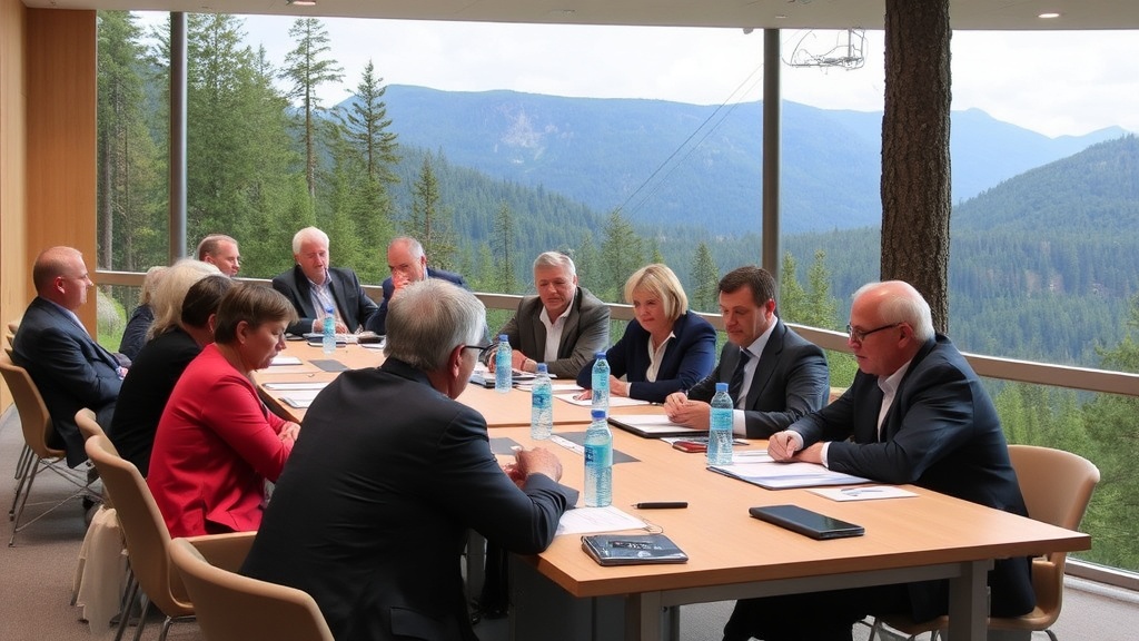 Vertreter aus Kärnten, Slowenien und Italien bei einer internationalen Forstkonferenz, um Strategien zum Schutz der Wälder und Förderung des Naturschutzes zu entwickeln.